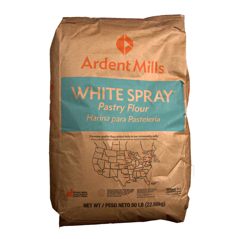 White Spray Pastry Flour - (50 Pound Bag)